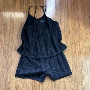 Mossimo Lace Romper Shorts Size M Black
